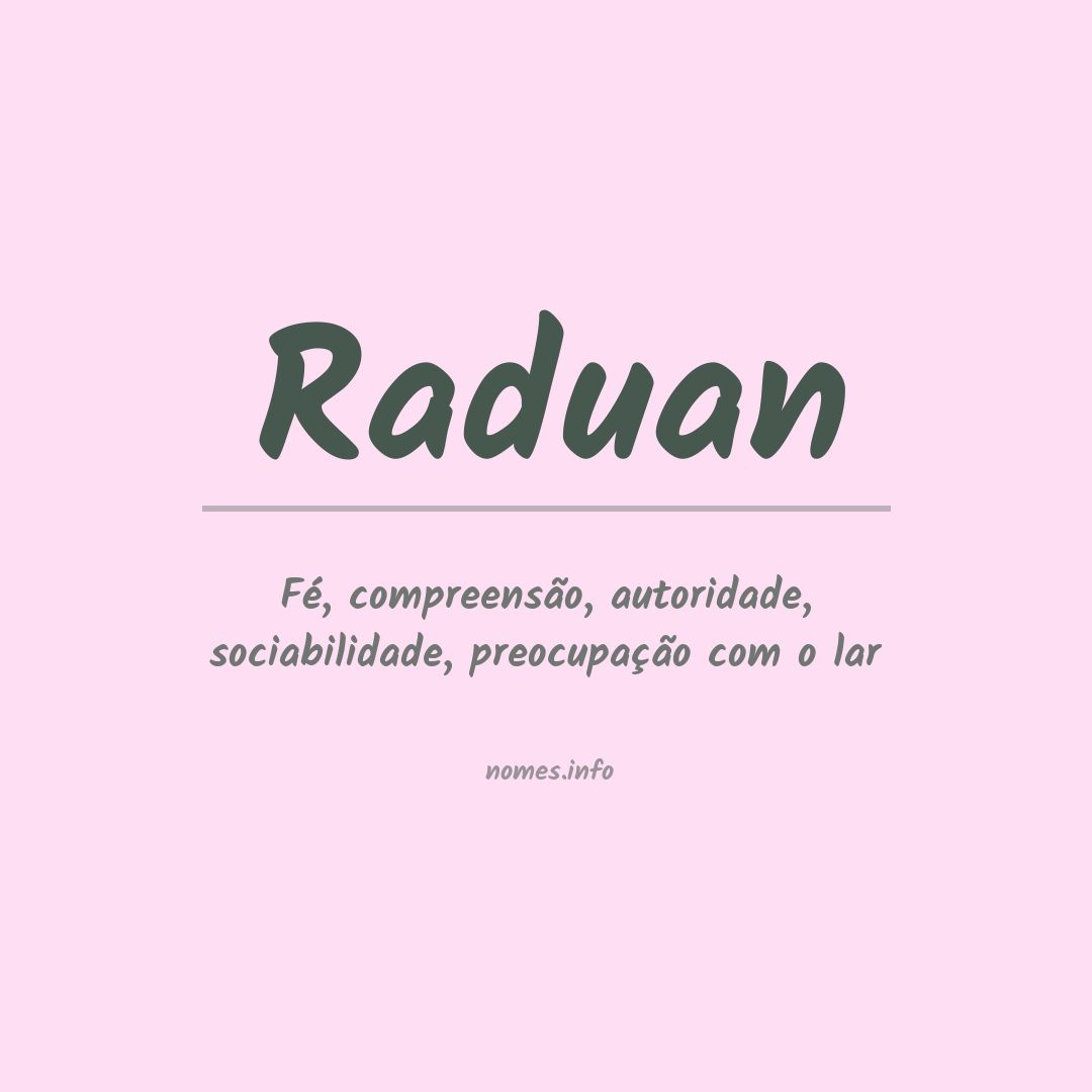 Significado do nome Raduan