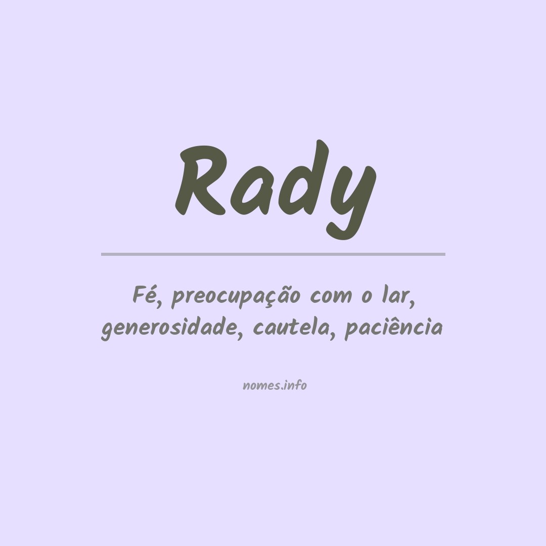 Significado do nome Rady