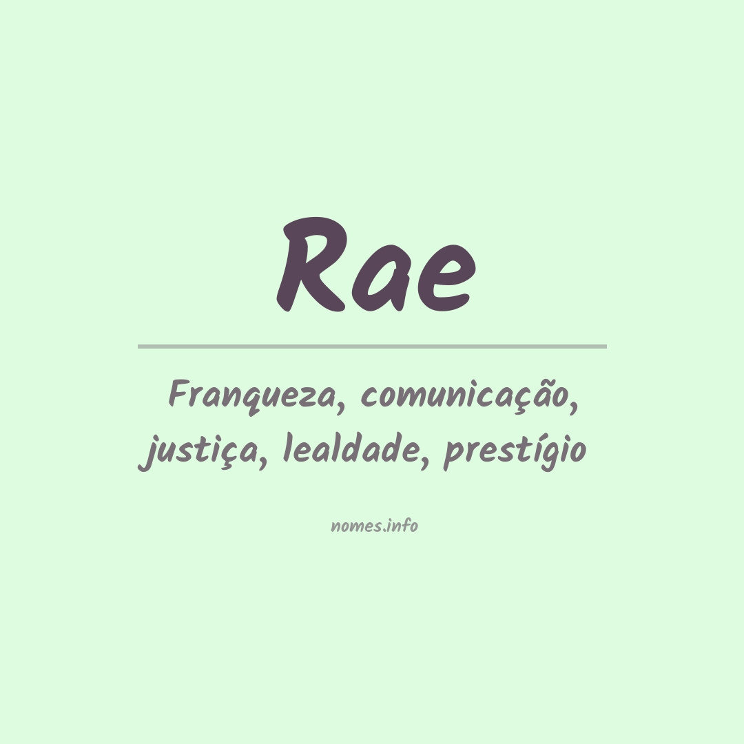 Significado do nome Rae
