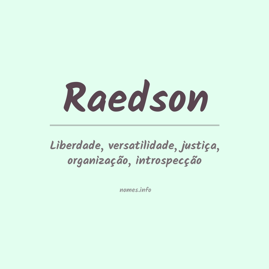 Significado do nome Raedson