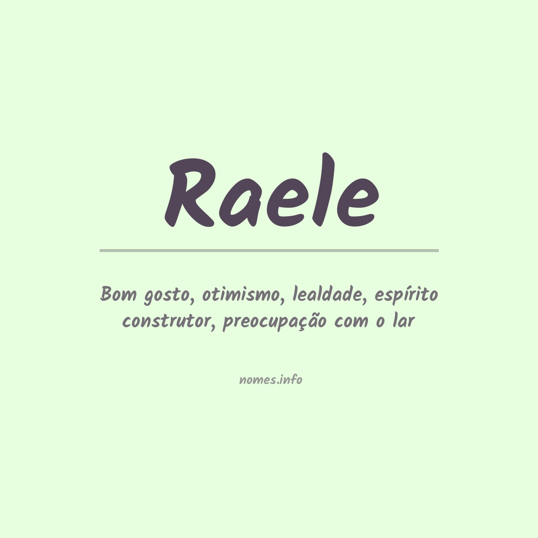 Significado do nome Raele