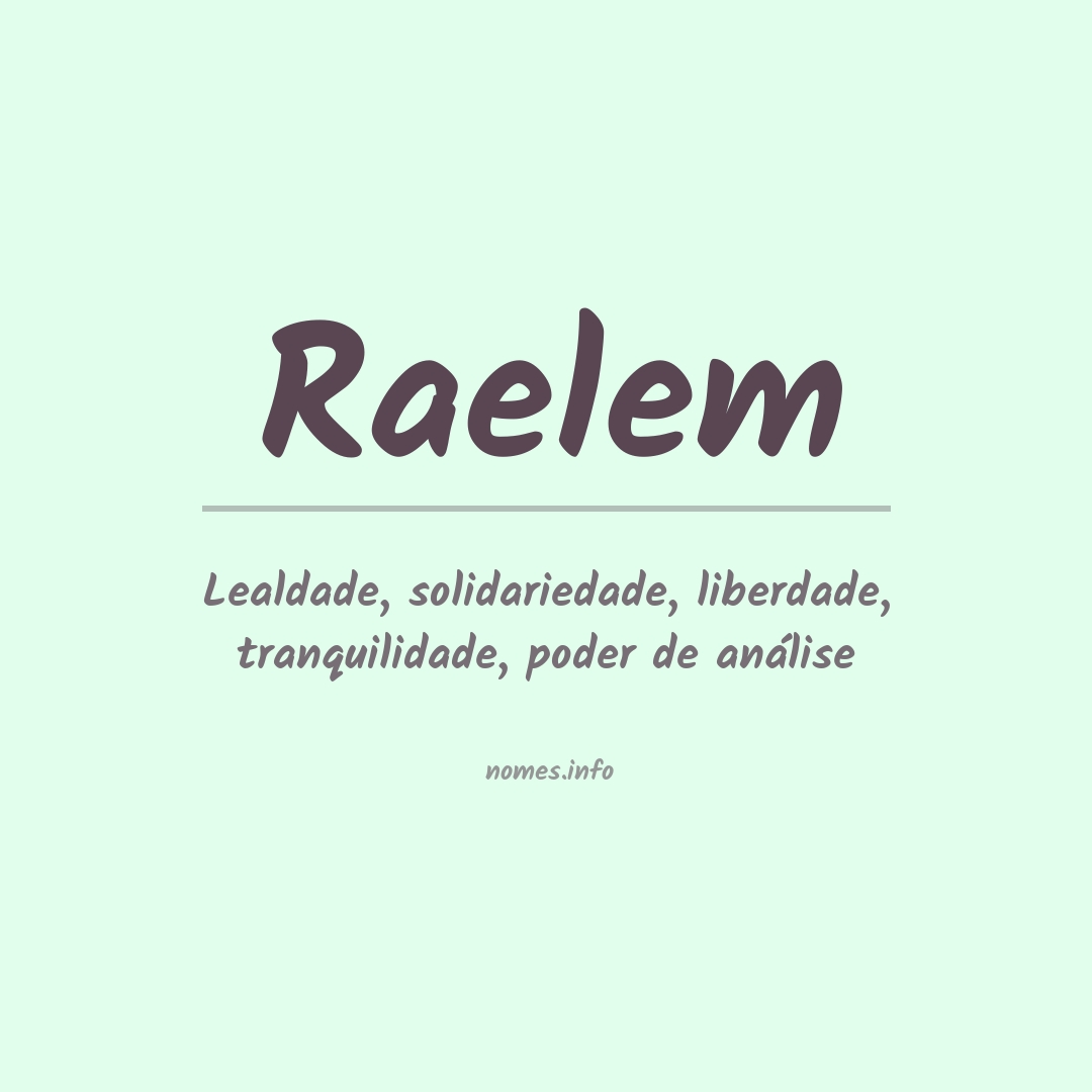 Significado do nome Raelem