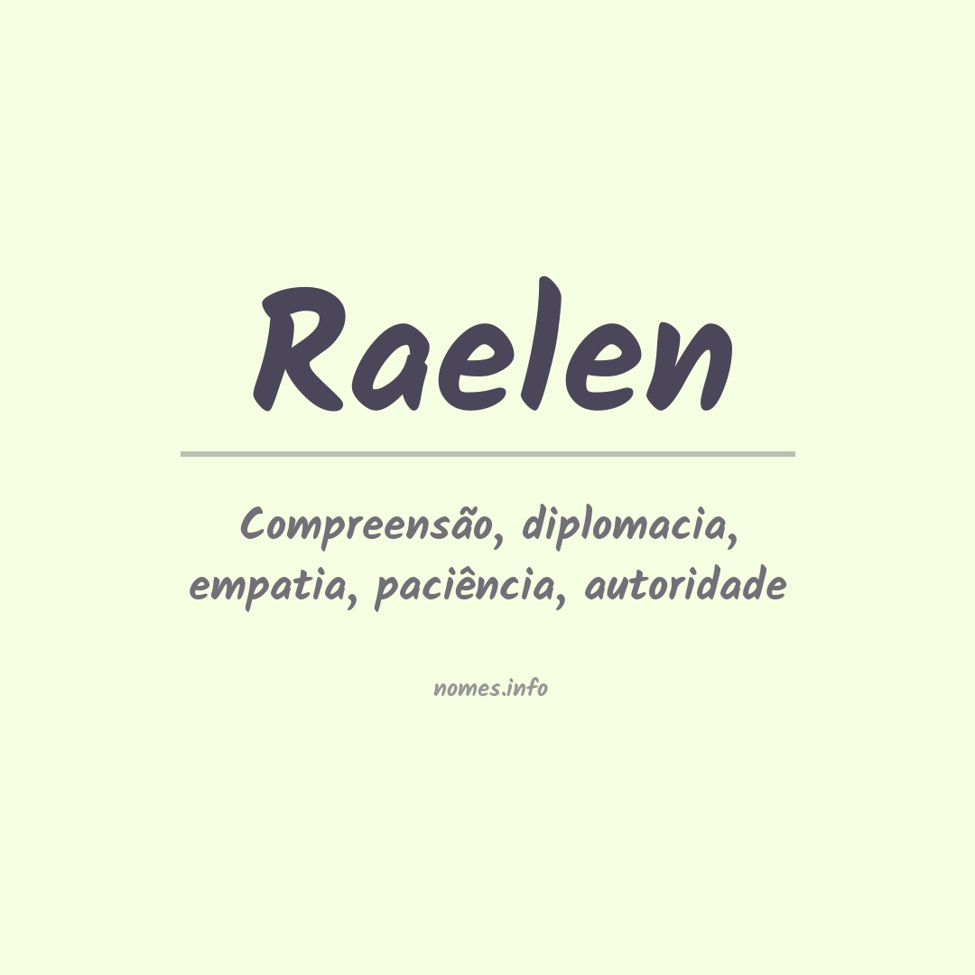 Significado do nome Raelen