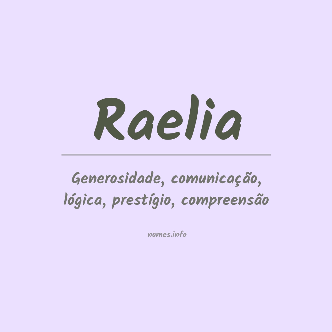 Significado do nome Raelia