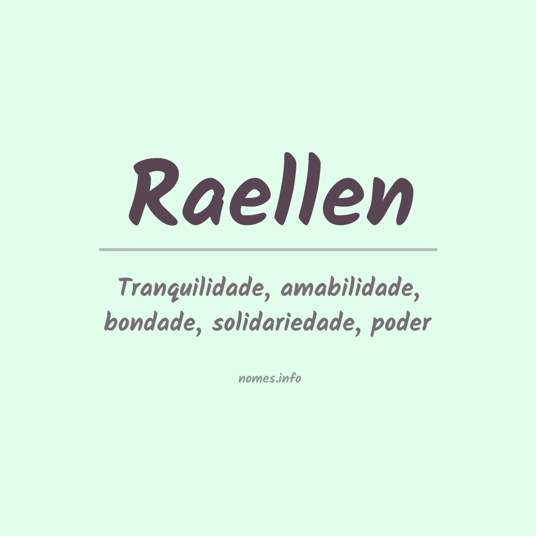 Significado do nome Raellen