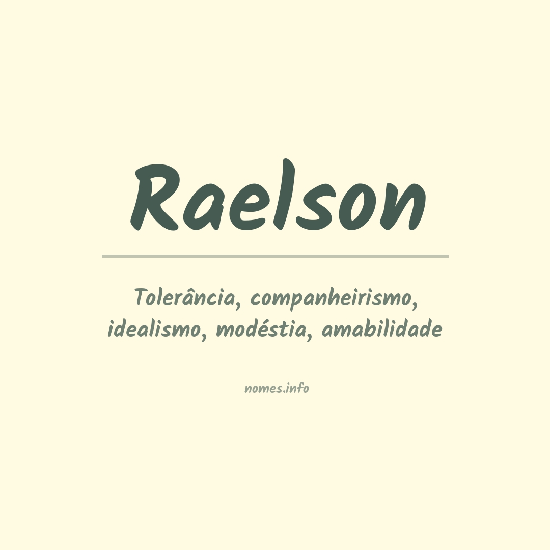 Significado do nome Raelson