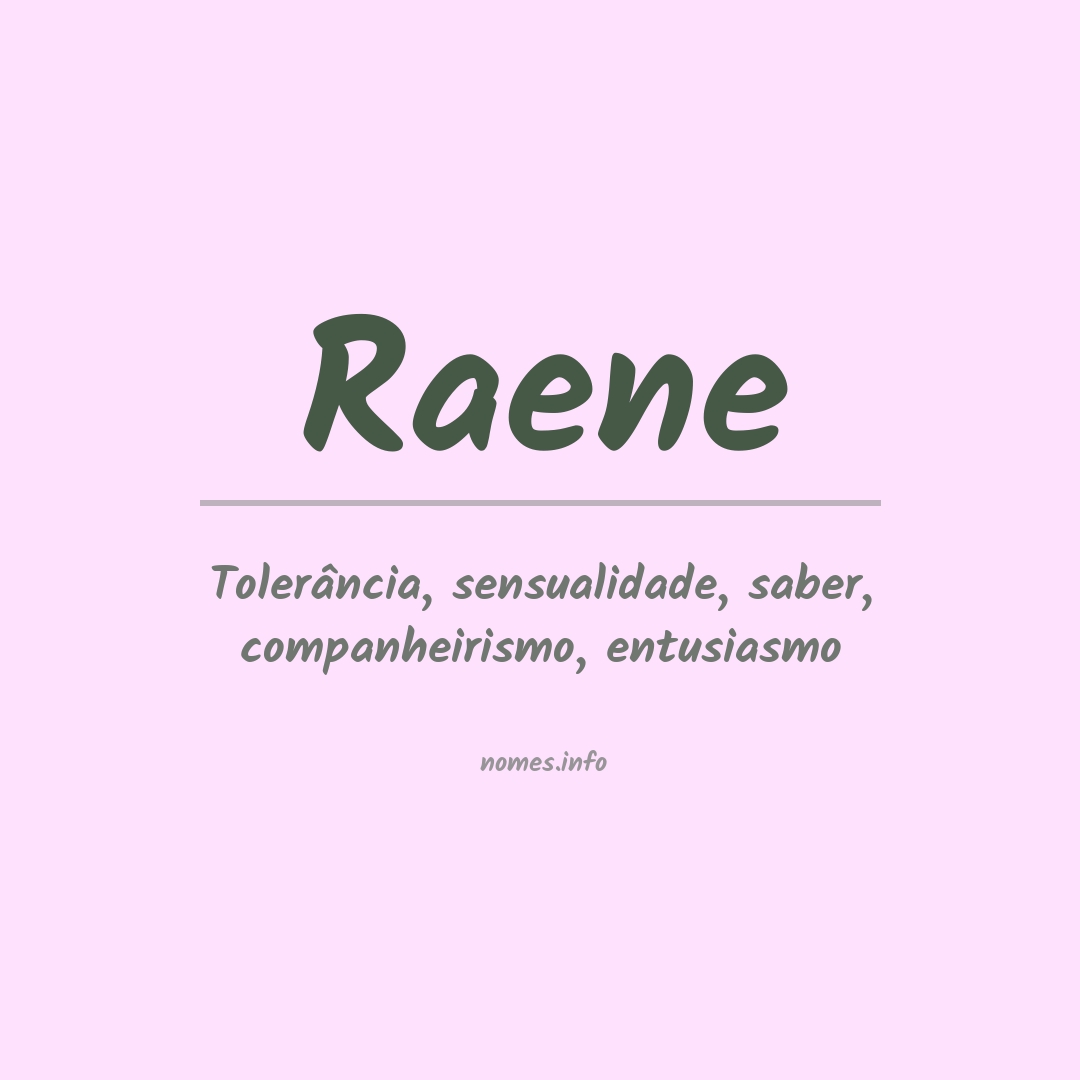 Significado do nome Raene