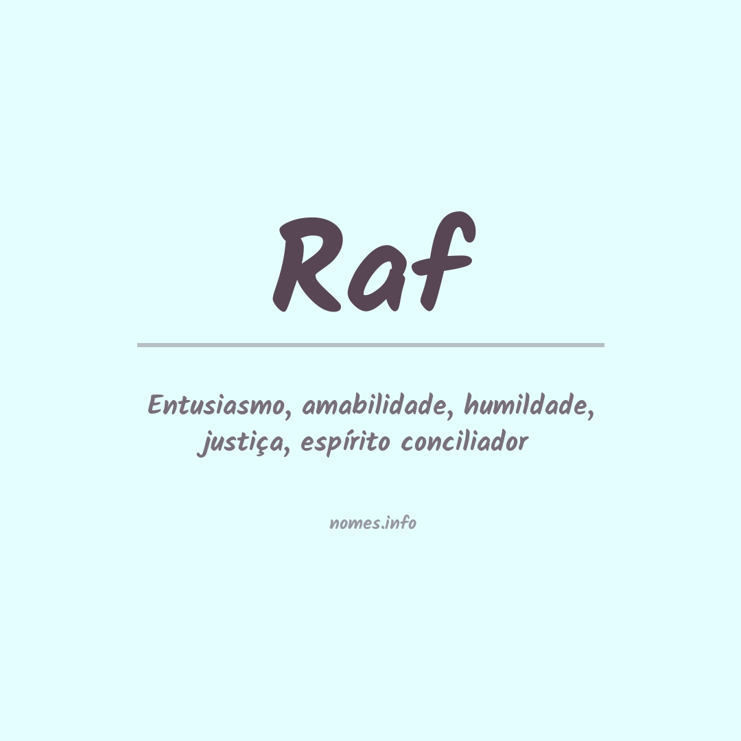 Significado do nome Raf Significado do nome Raf