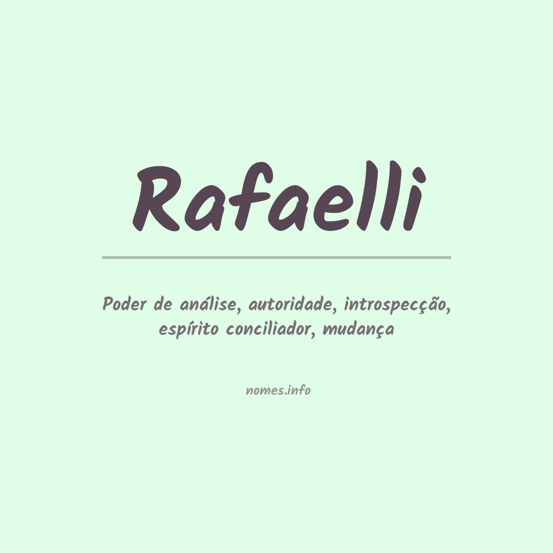 Significado do nome Rafaelli