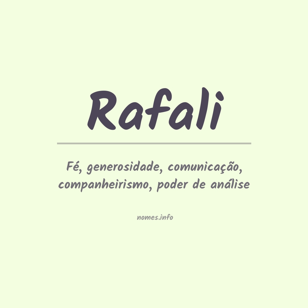 Significado do nome Rafali
