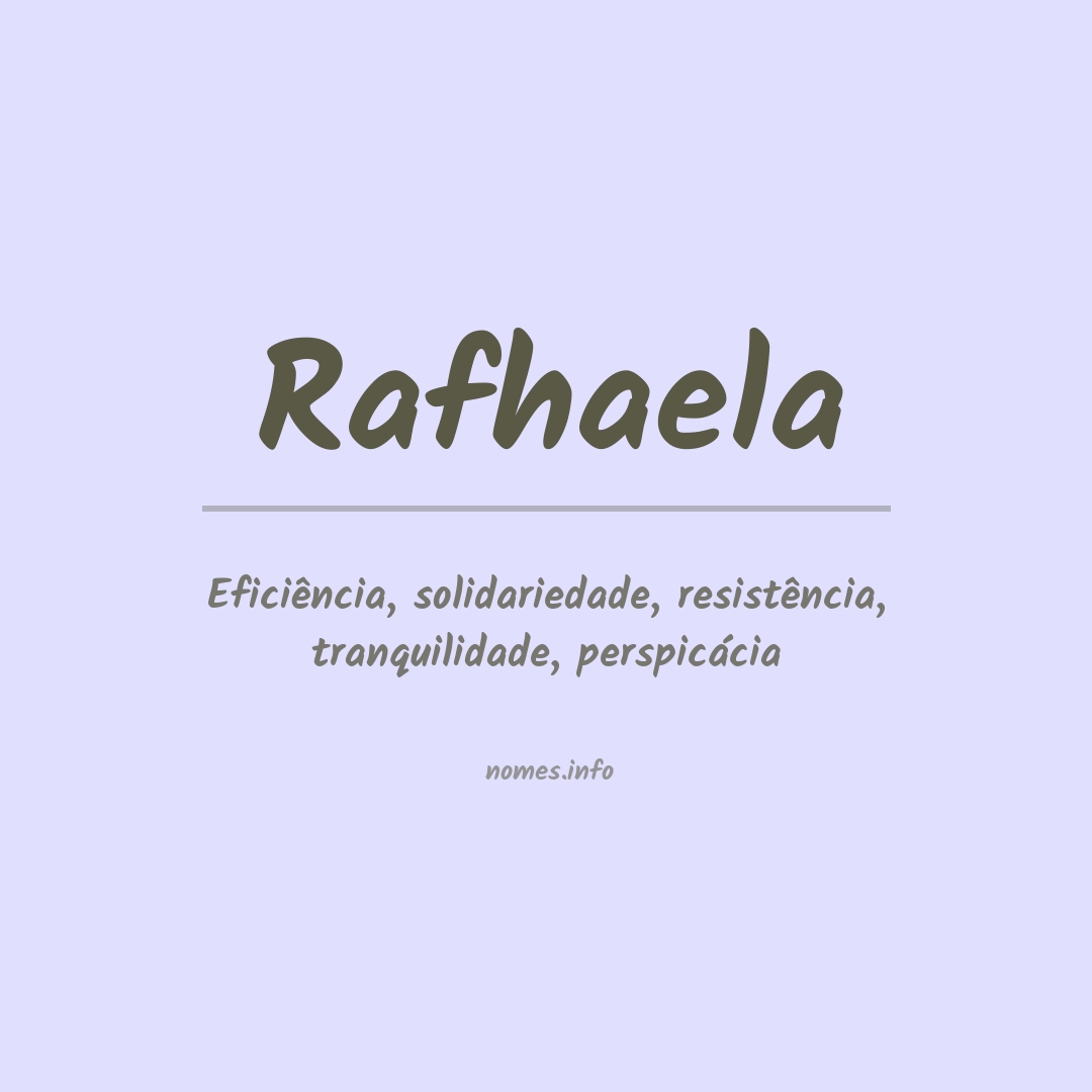 Significado do nome Rafhaela