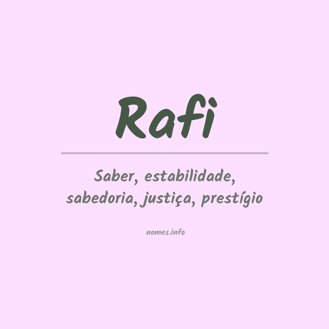 Significado do nome Rafi