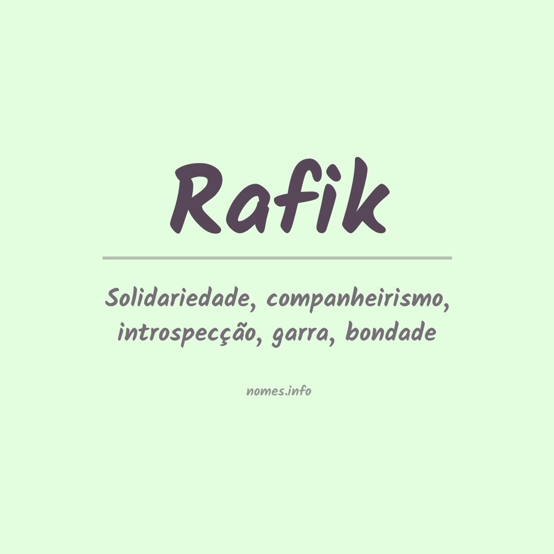Significado do nome Rafik