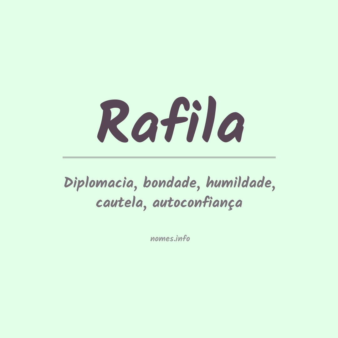 Significado do nome Rafila
