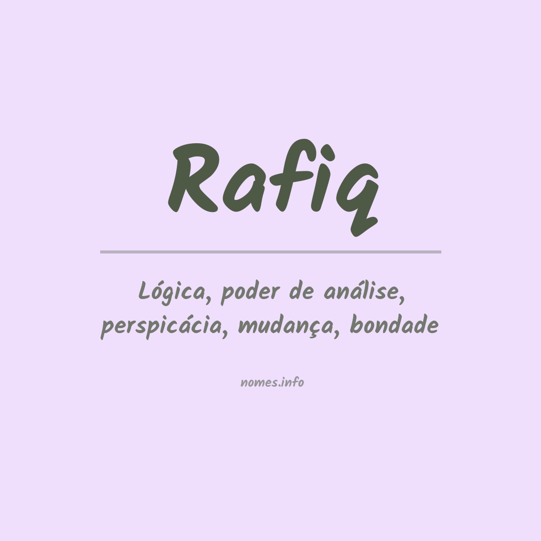 Significado do nome Rafiq