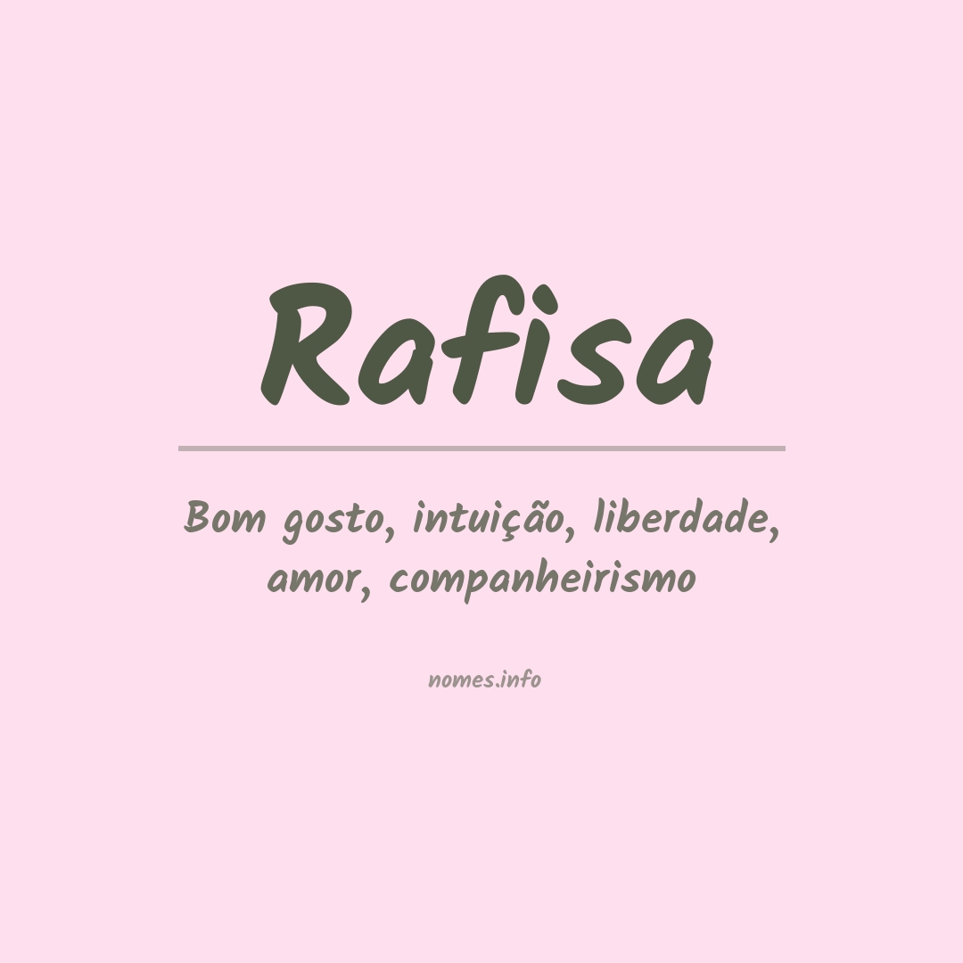 Significado do nome Rafisa