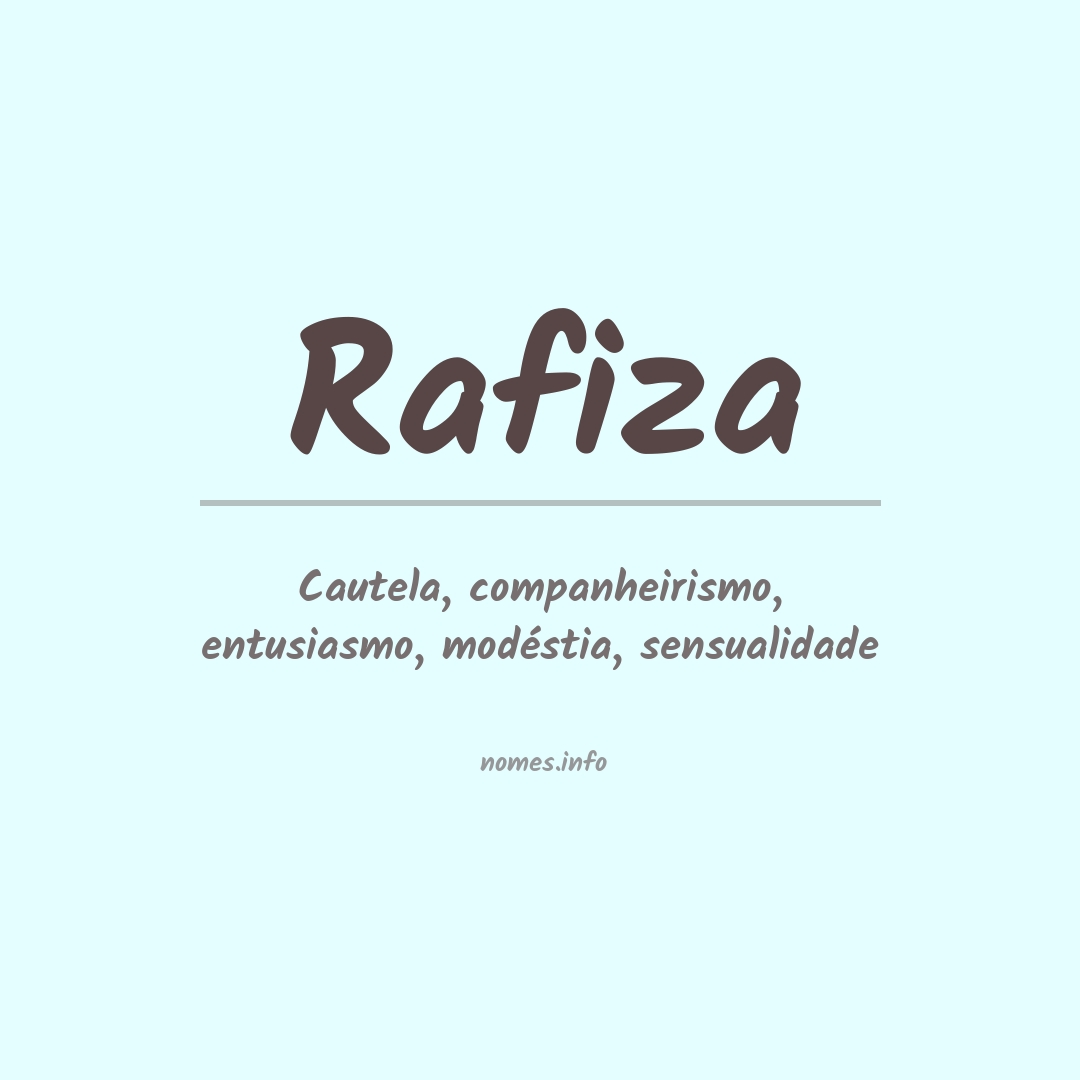 Significado do nome Rafiza