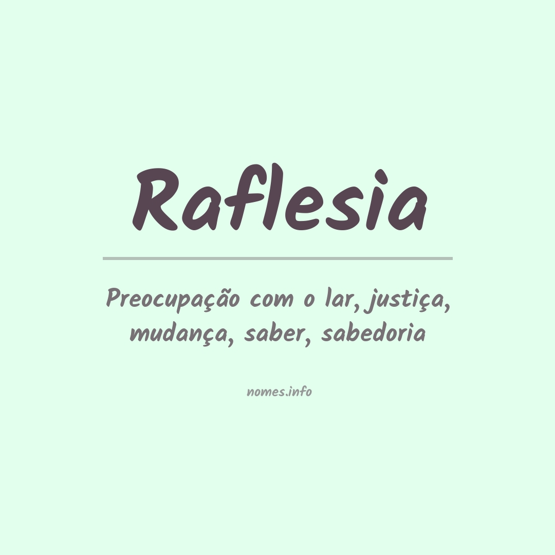 Significado do nome Raflesia