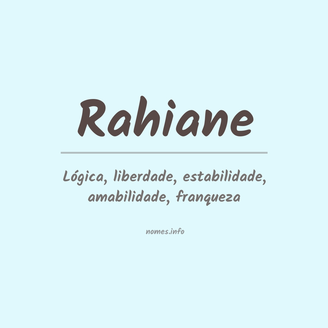 Significado do nome Rahiane