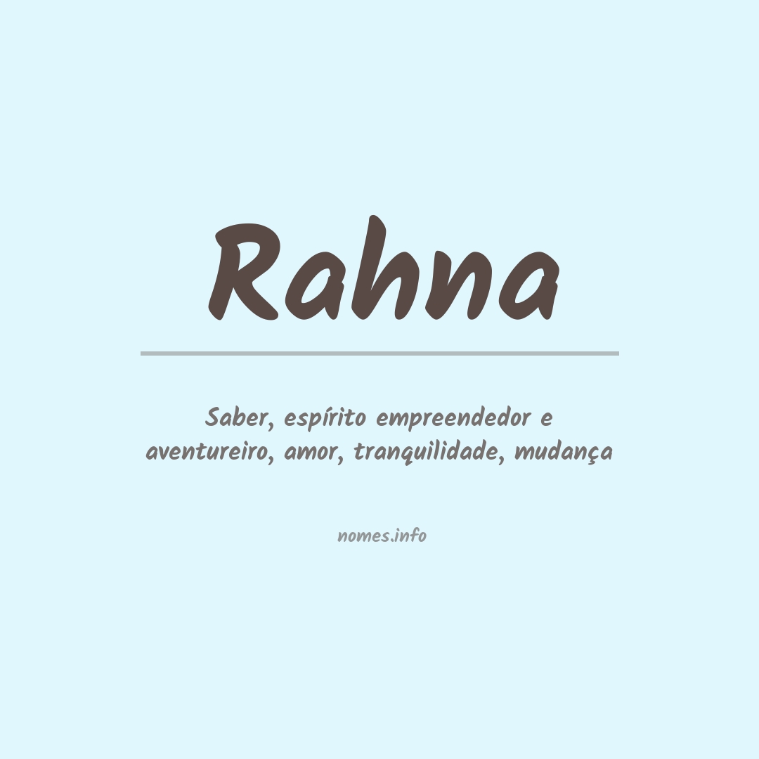 Significado do nome Rahna