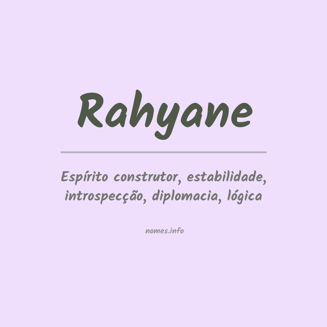Significado do nome Rahyane