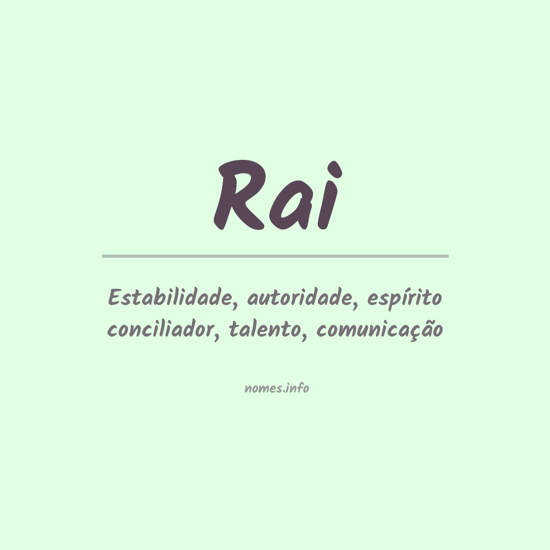 Significado do nome Rai