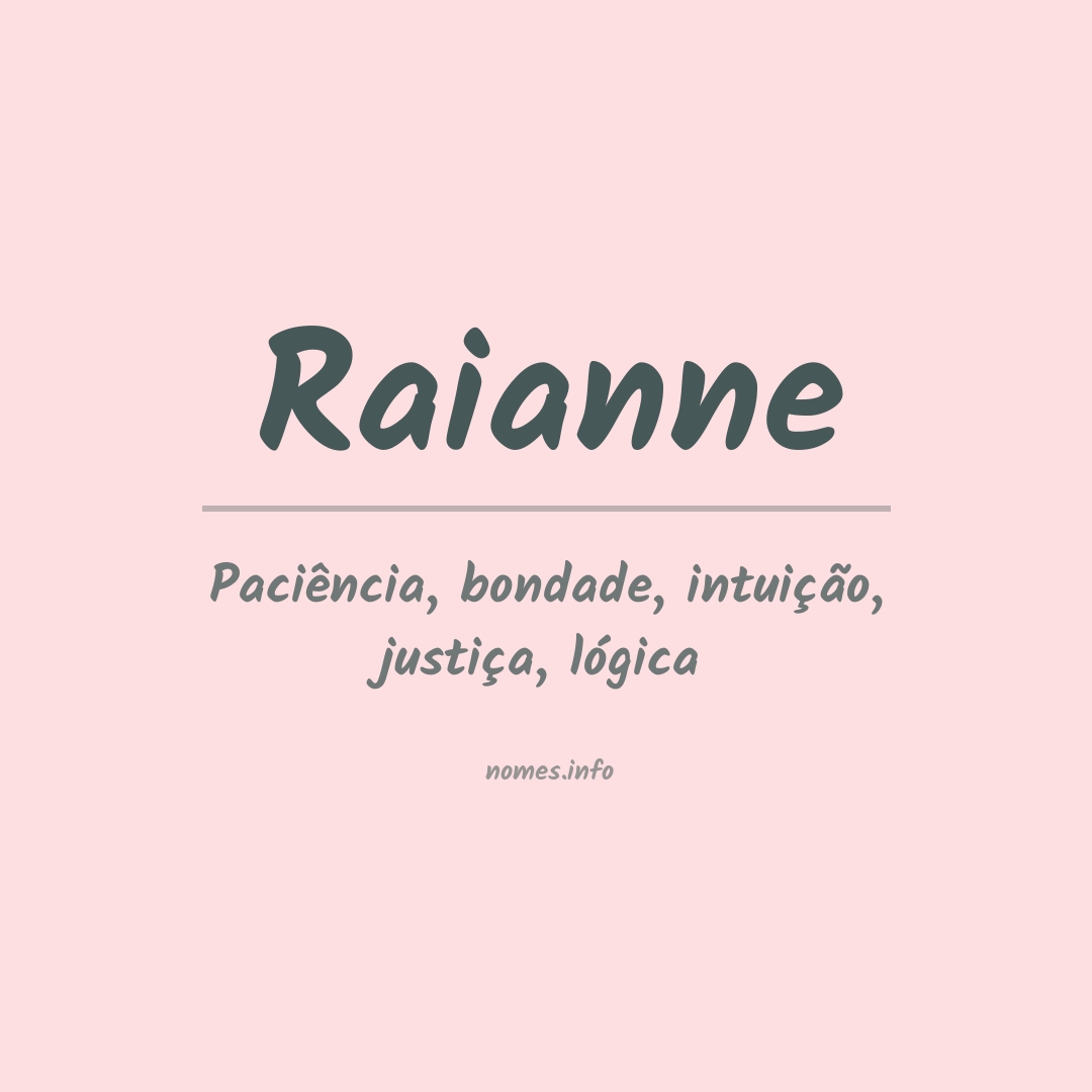 Significado Do Nome Raianne