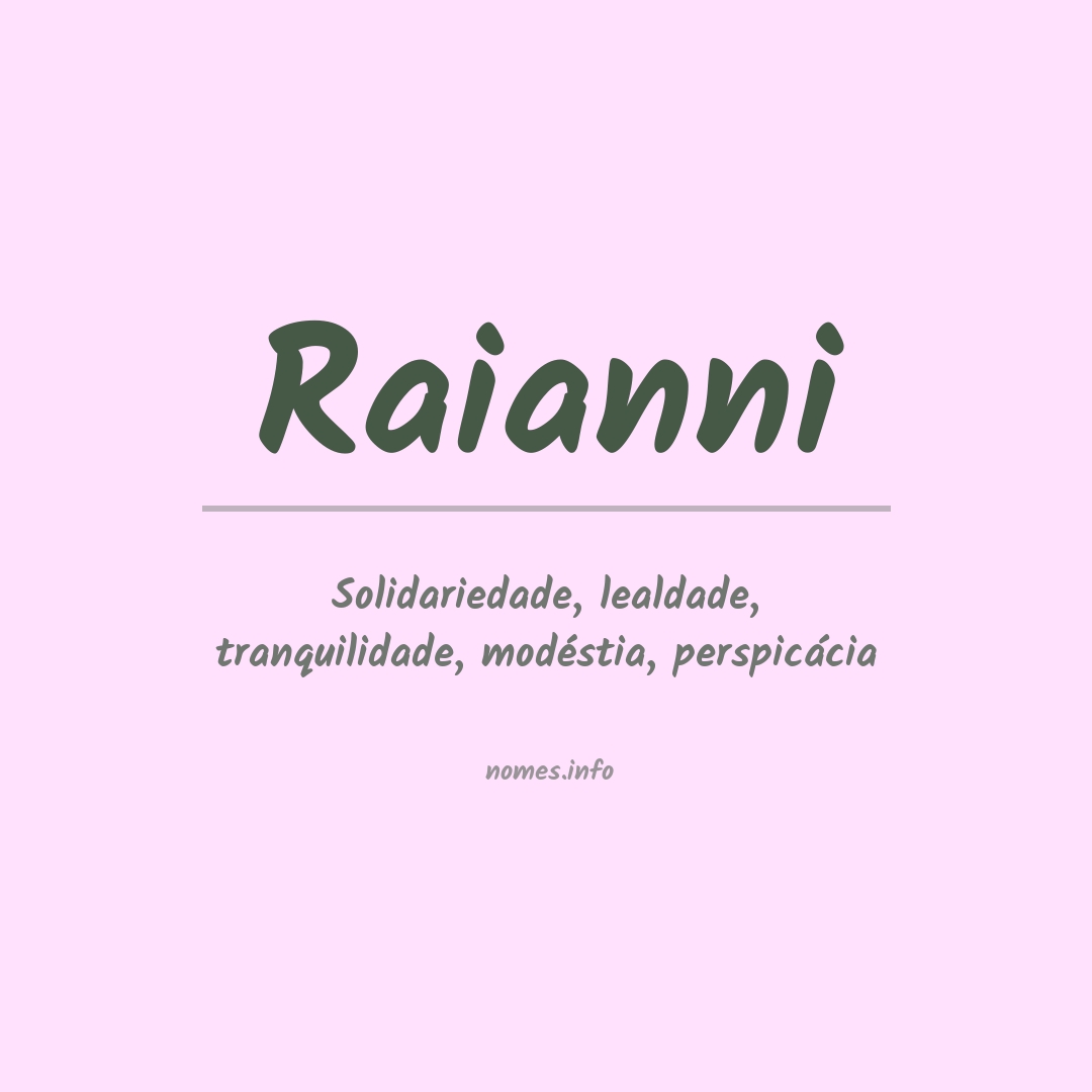 Significado do nome Raianni