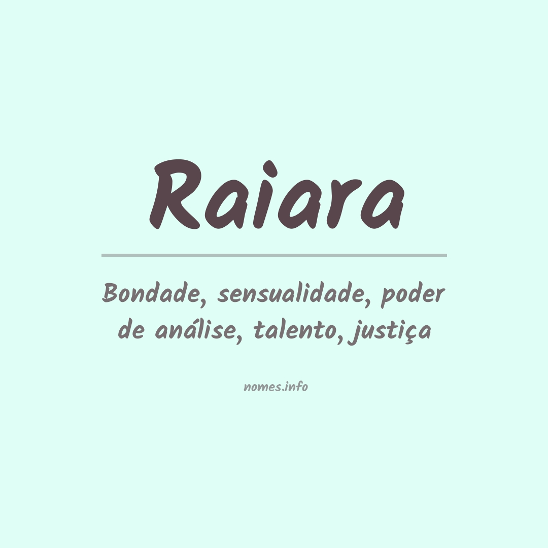 Significado do nome Raiara