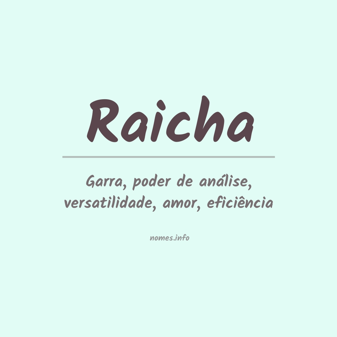 Significado do nome Raicha