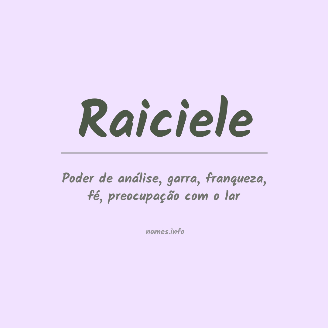 Significado do nome Raiciele