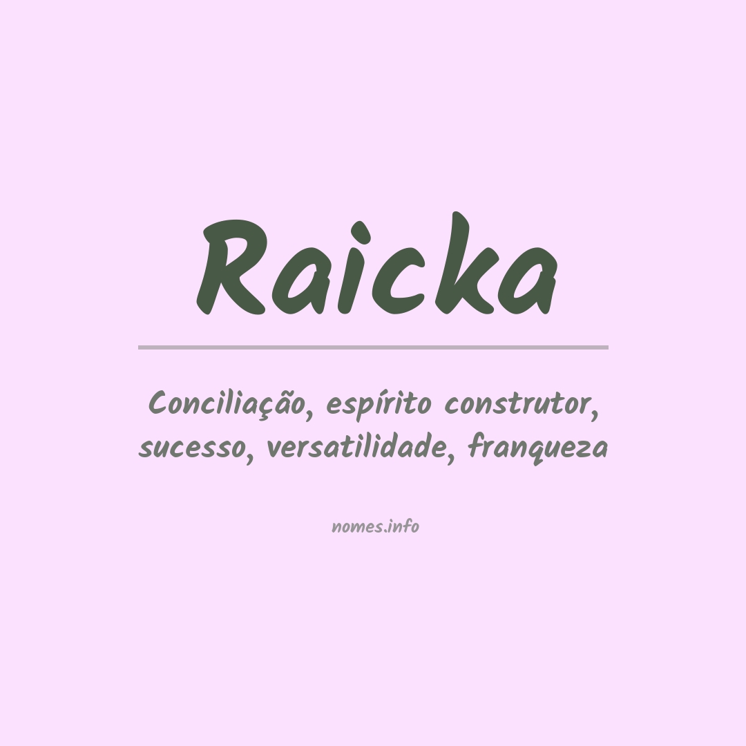 Significado do nome Raicka