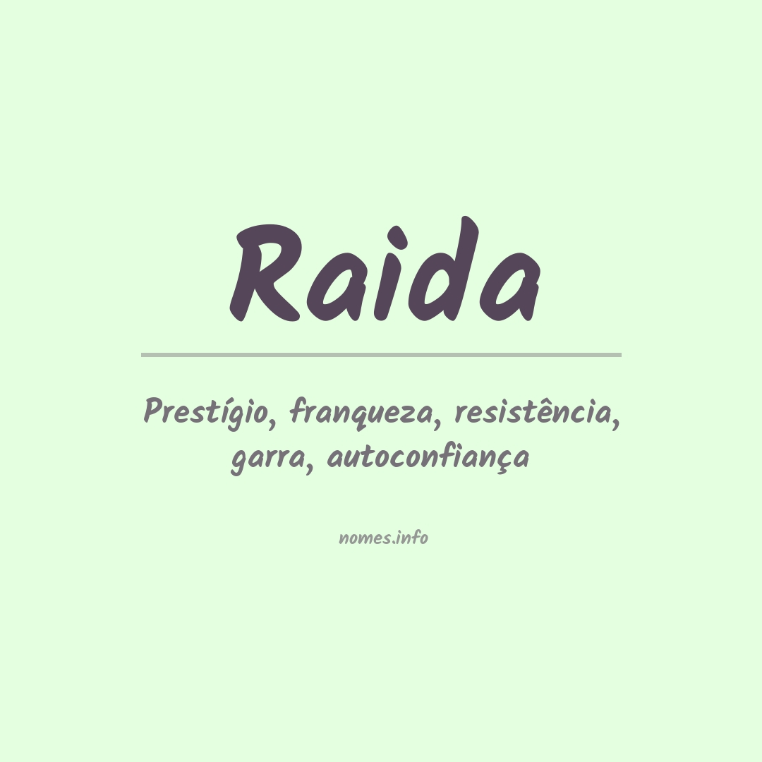 Significado do nome Raida