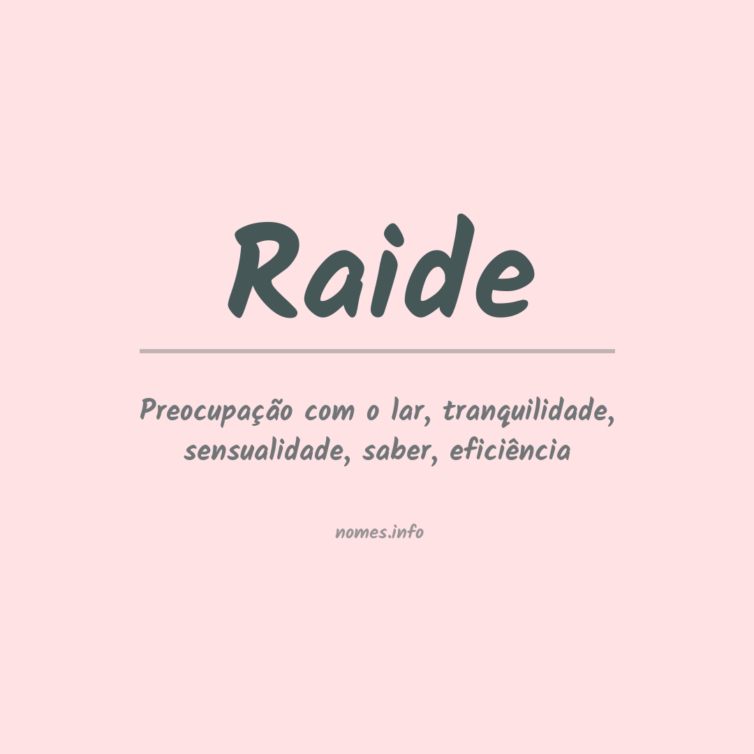 Significado do nome Raide
