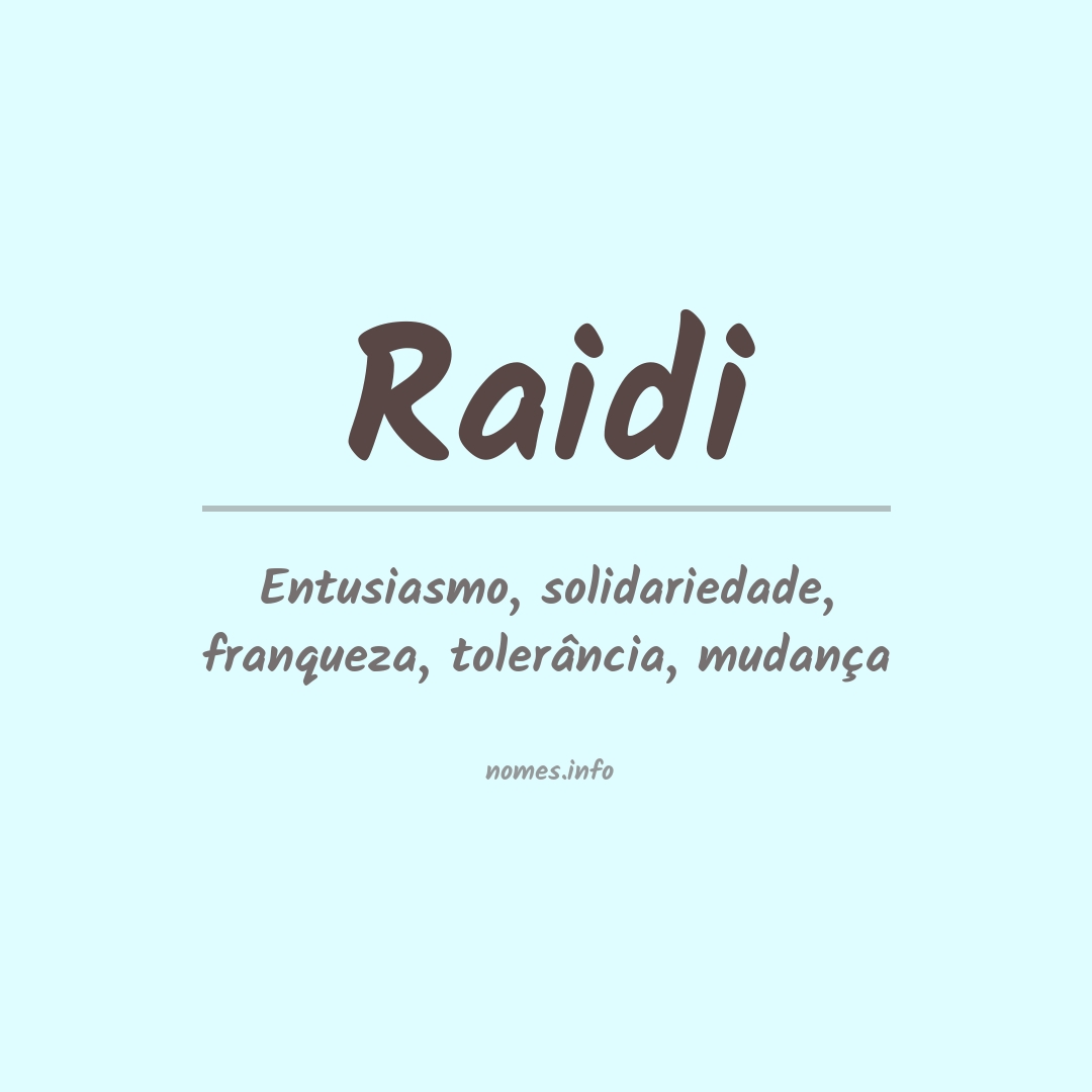Significado do nome Raidi