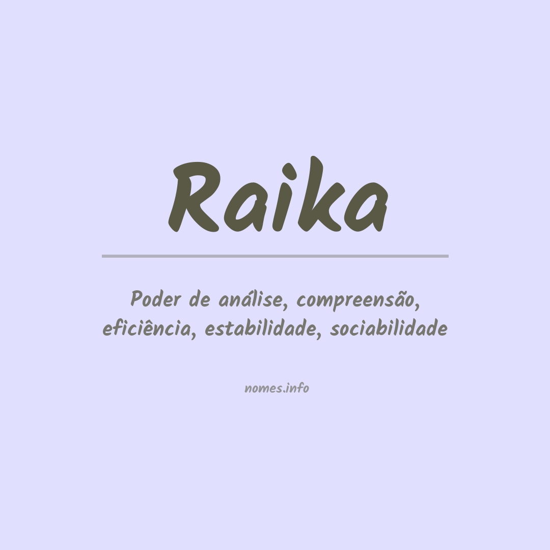 Significado do nome Raika