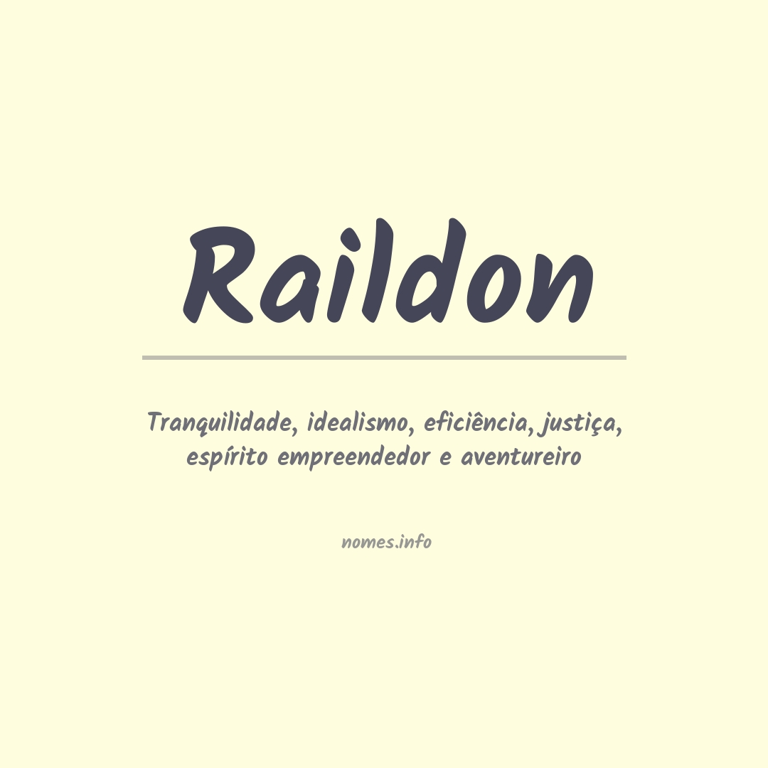 Significado do nome Raildon