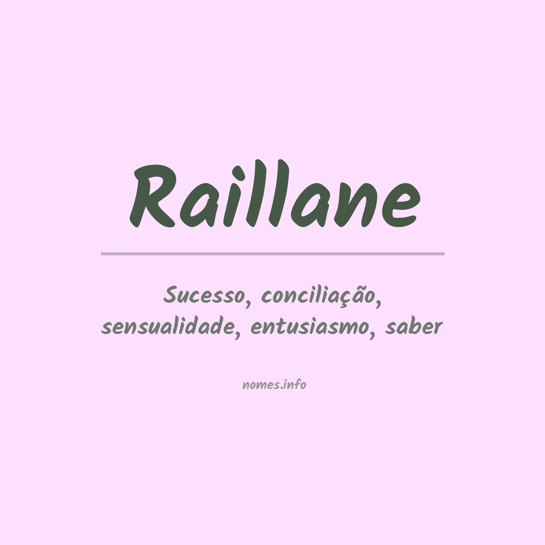 Significado do nome Raillane