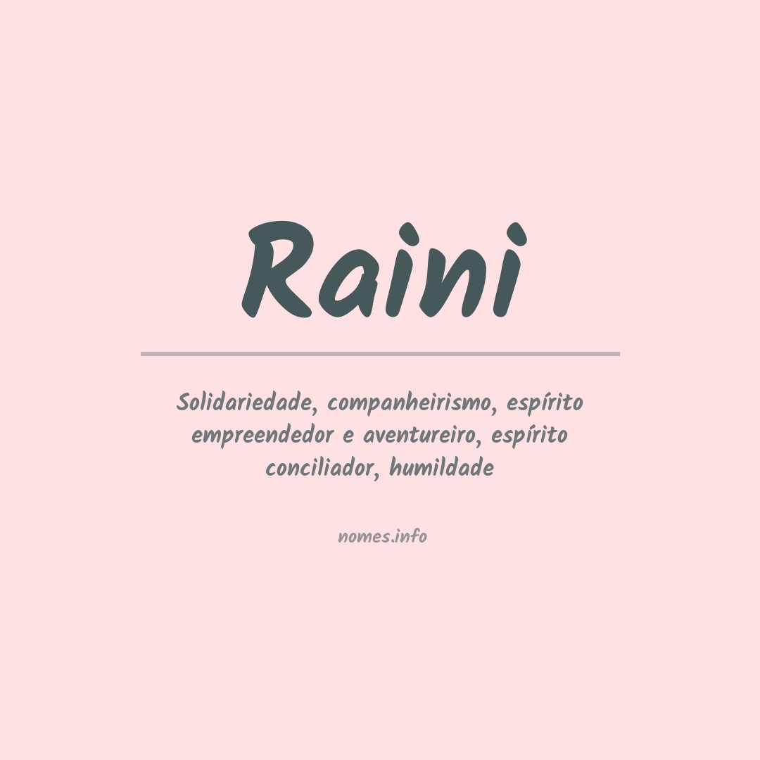 Significado do nome Raini