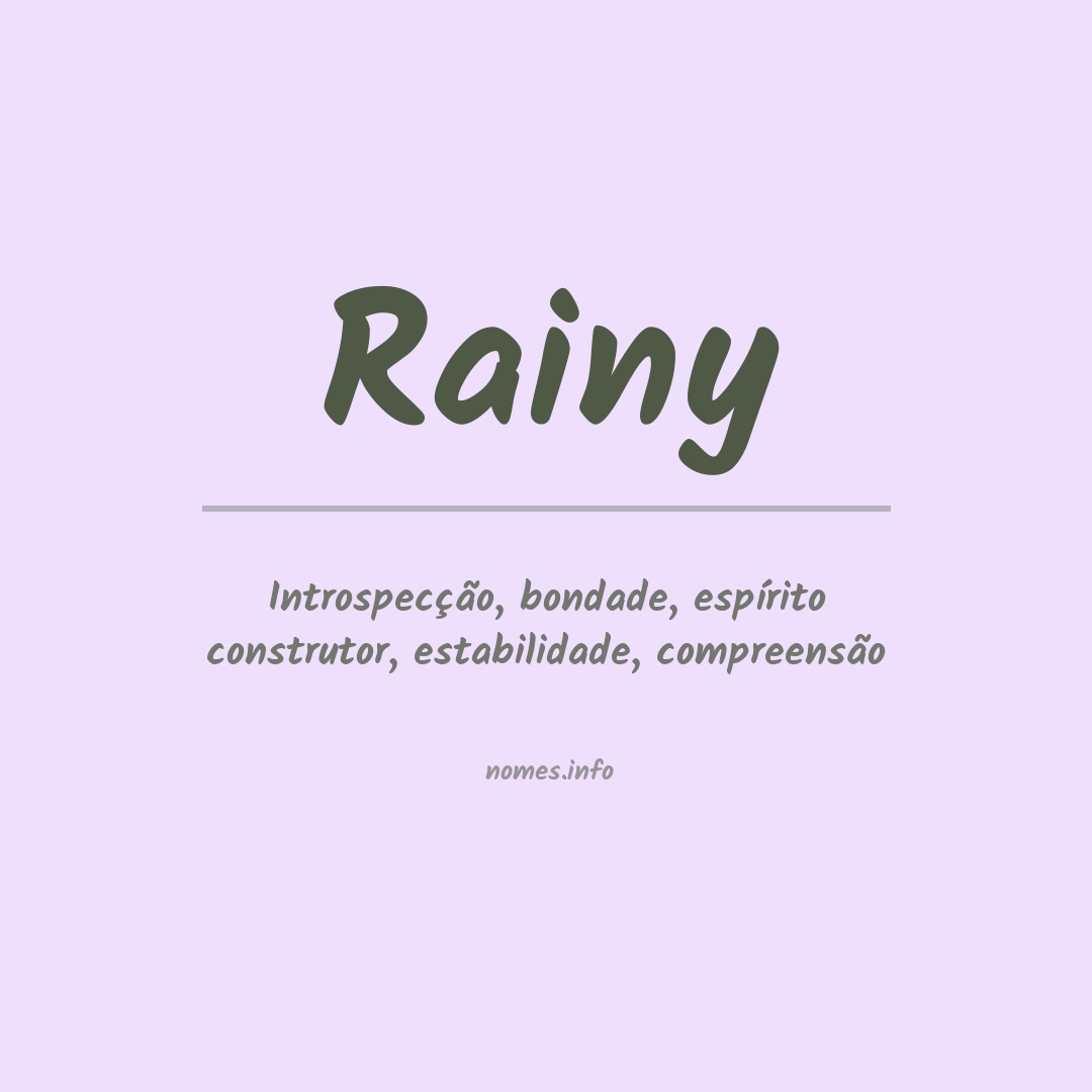 Significado do nome Rainy