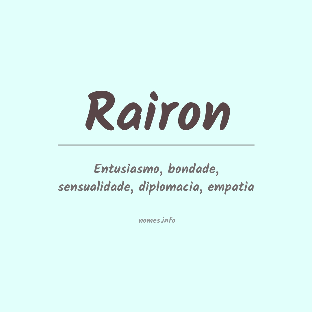 Significado do nome Rairon