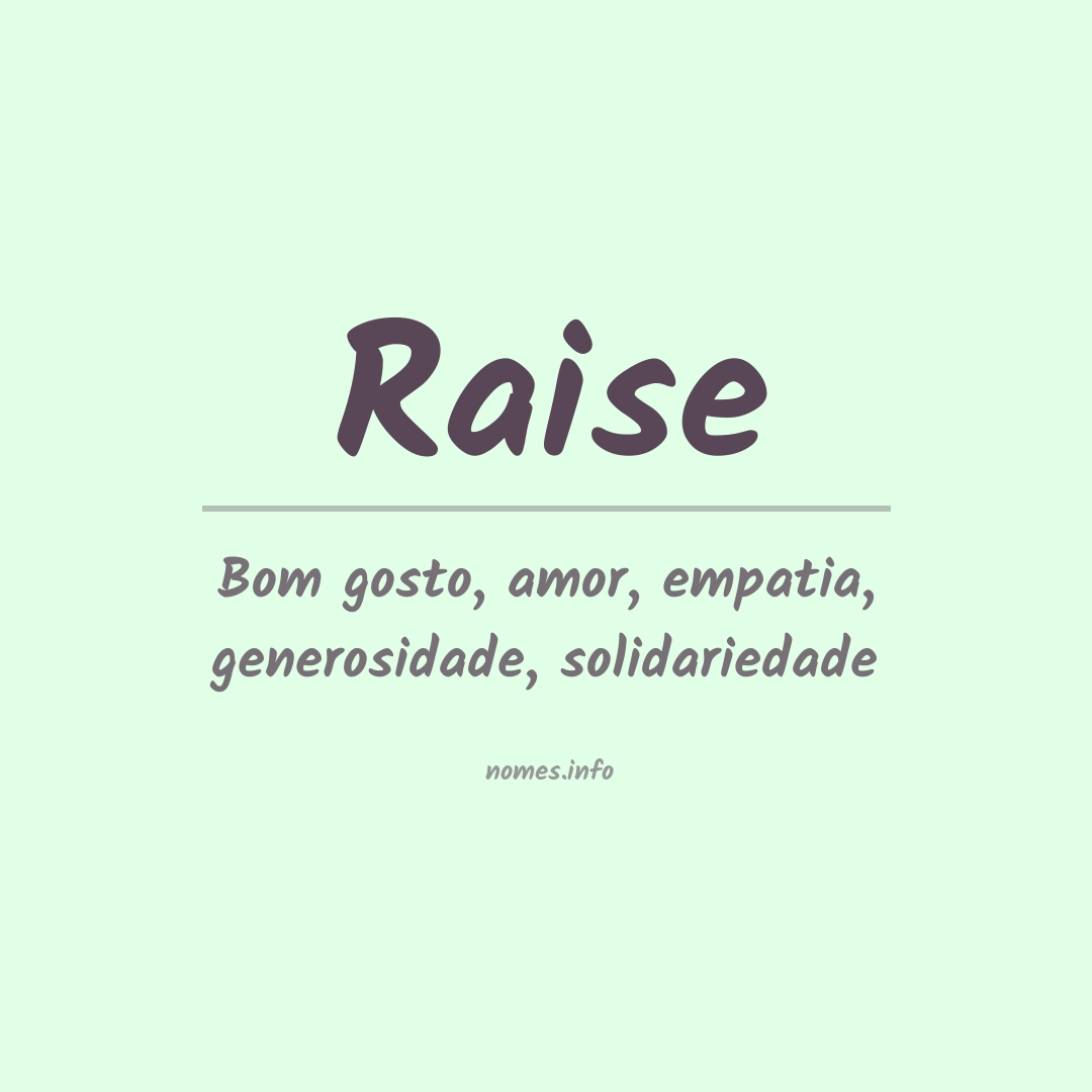 Significado do nome Raise