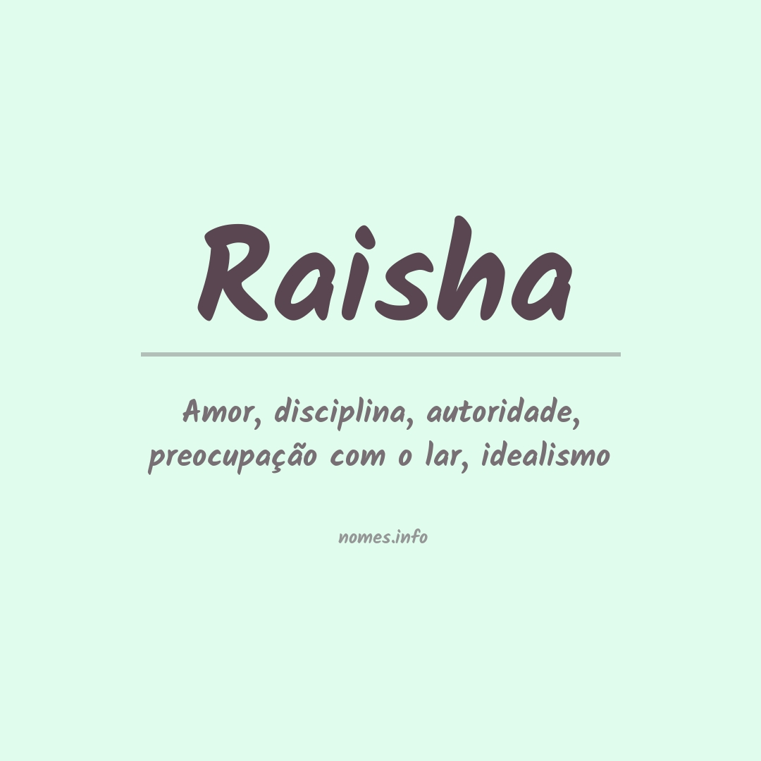 Significado do nome Raisha