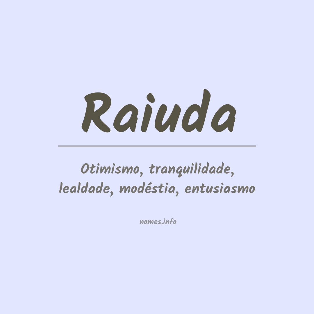 Significado do nome Raiuda