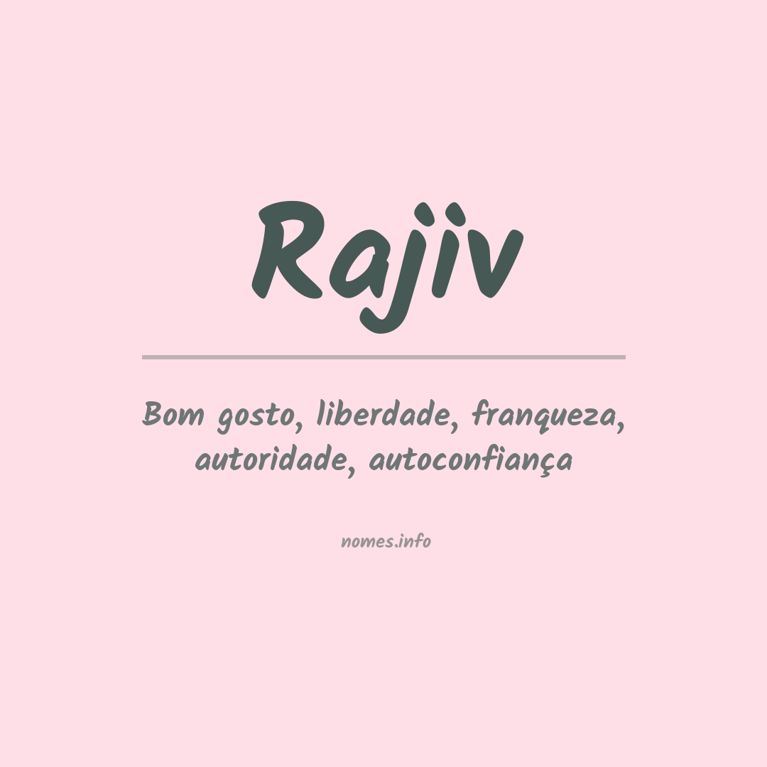 Significado do nome Rajiv