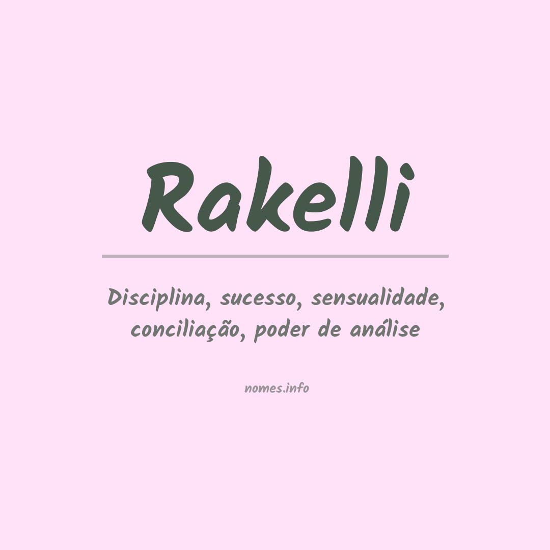 Significado do nome Rakelli