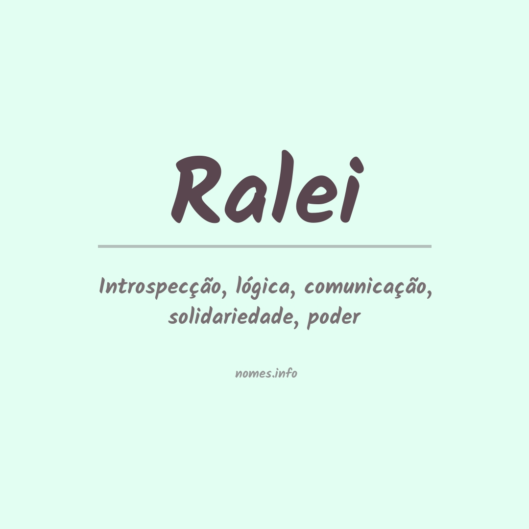 Significado do nome Ralei