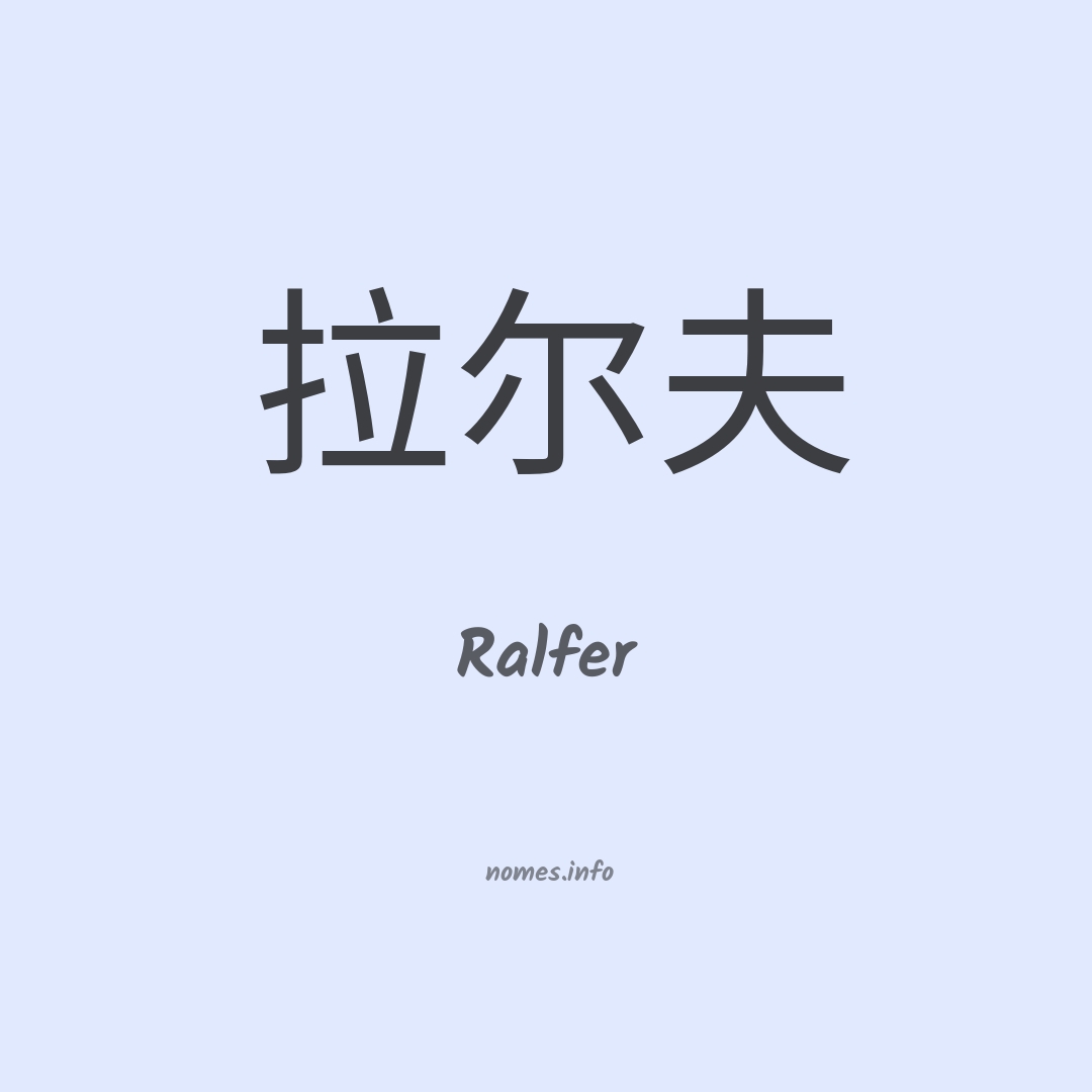 Ralfer em chinês