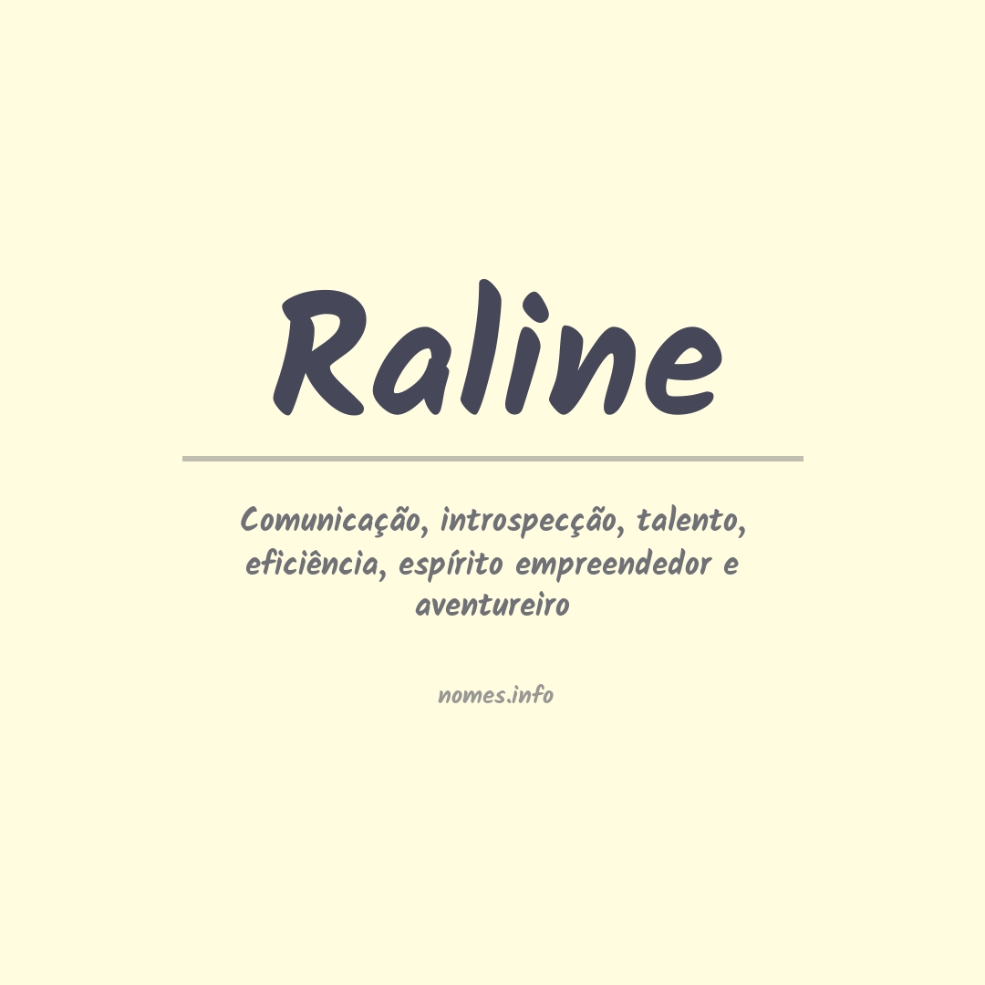 Significado do nome Raline Significado do nome Raline