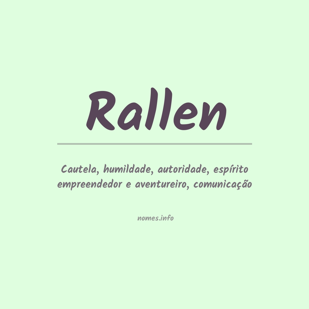Significado do nome Rallen